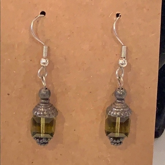 💐5/35 faceted glass crystal drop dangle silver - Picture 1 of 6